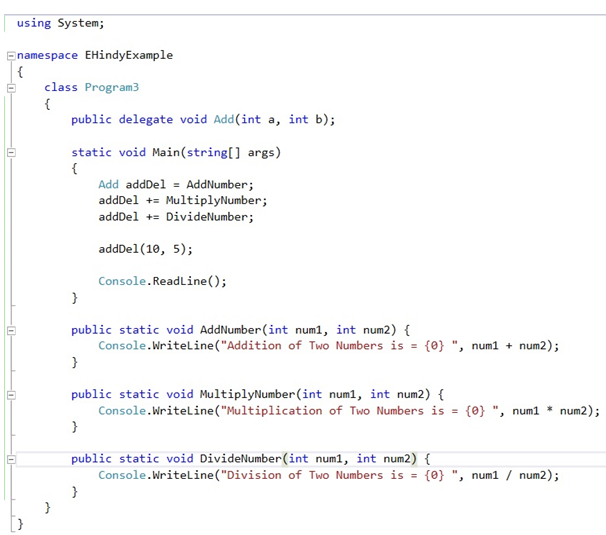 Multicast Delegate Example