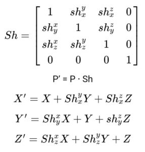 3d transformation shearing matrix