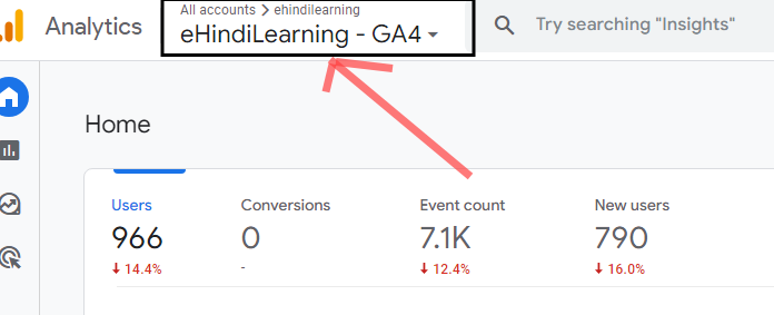 select website in ga4 google analytics 4