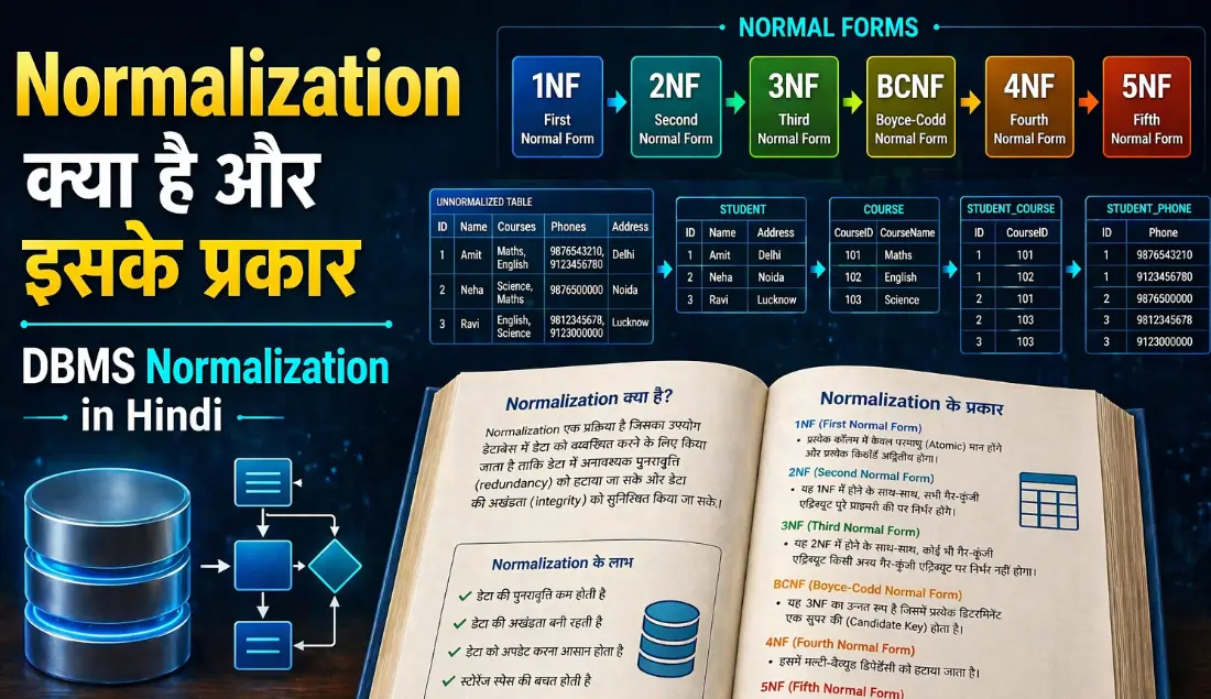 Normalization in DBMS in Hindi