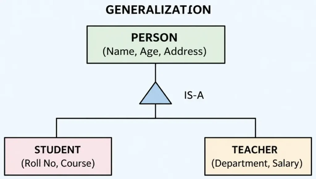 Generalization in DBMS in Hindi