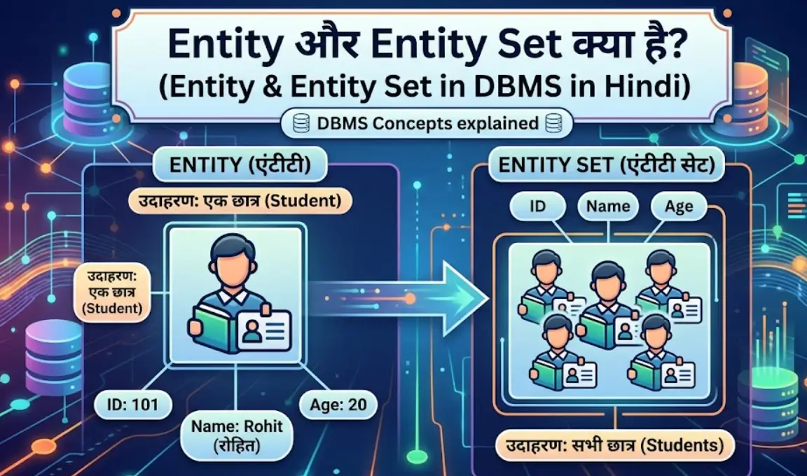 entity and entity set in dbms in hindi
